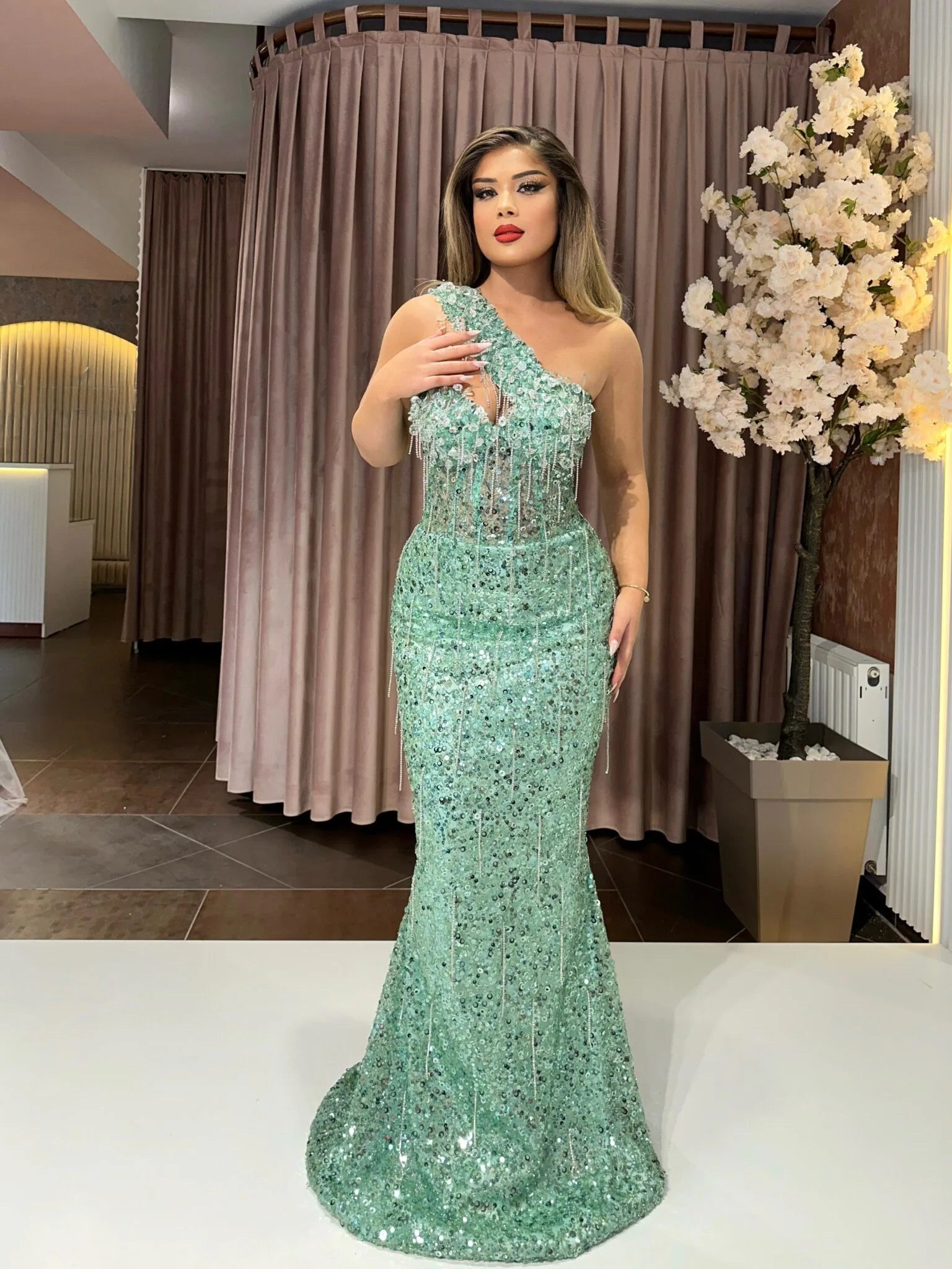 MINT GREEN SEQUIN